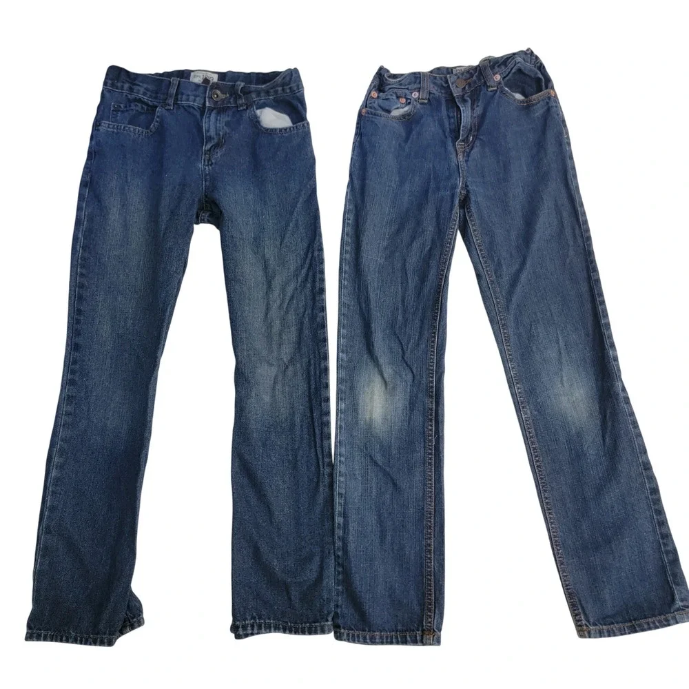 Kids Boys Size 10 Jeans Bundle The Childrens Place Straight RUUM Skinny Blue 2pk